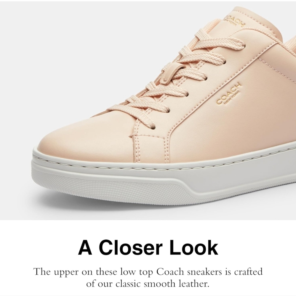 Coach Leather Women's High Line Blush Sneakers Size 8 New In Box!